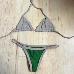 Posh Pua bikini in green and tan